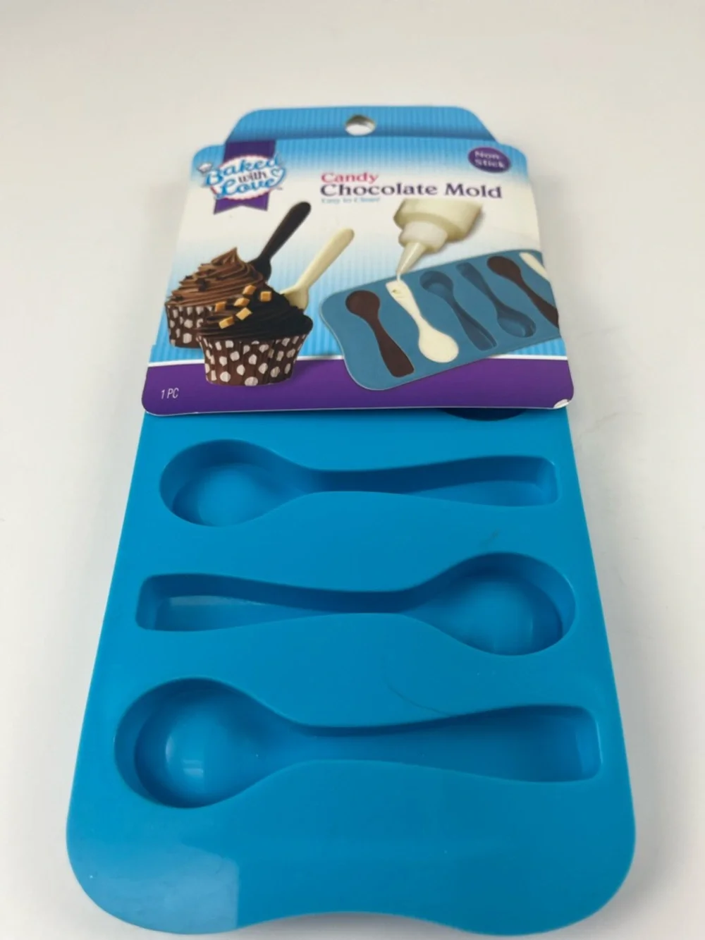 Blue Silicone Spoon Candy & Chocolate Mold